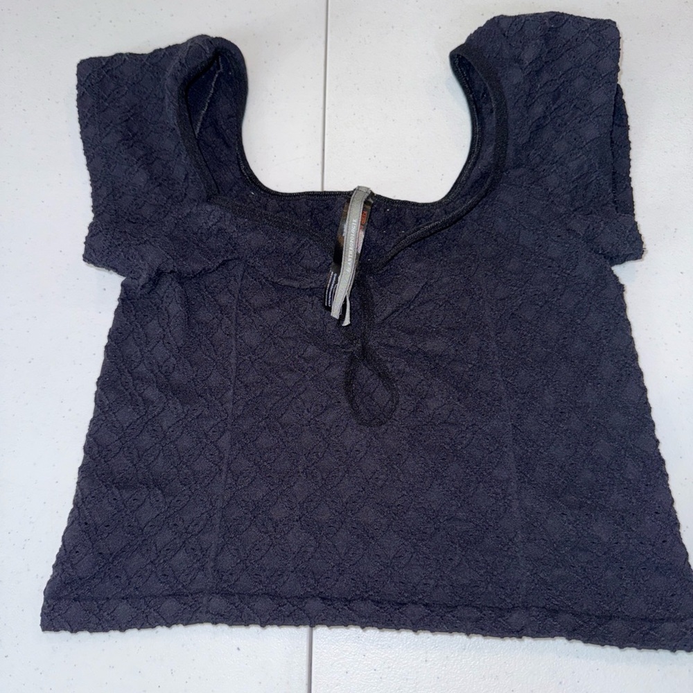 Anthropologie Black Textured Blouse